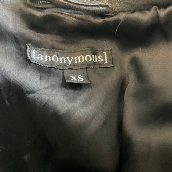 90's VTG Hailey soft LeatherJacket Black Long Drawstring Zip Coat Oversize XS - Picture 13 of 16